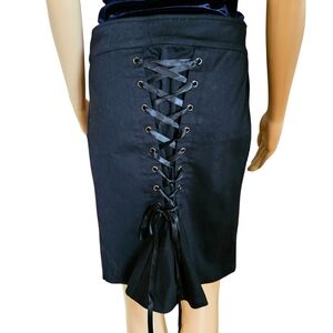 Lace-up Black Pencil Skirt✨️